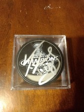 Tyler Kennedy Pittsburgh Penguins Stanley Cup Signed Hockey Puck Autograph