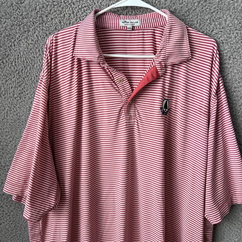 Peter Millar Shirt Mens XXL Pink Striped Summer Comfort Performance Golf Polo - Picture 6 of 13