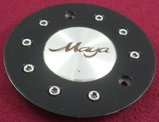 Maya Wheels Gloss Black Silver Custom Wheel Center Cap 1 Maya Wheels Gloss Black Silver Custom Wheel Center Cap 1