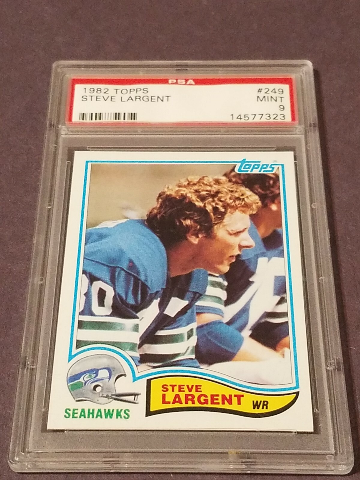 1982 Topps Steve Largent HOF #249 PSA 9 Mint Seattle Seahawks