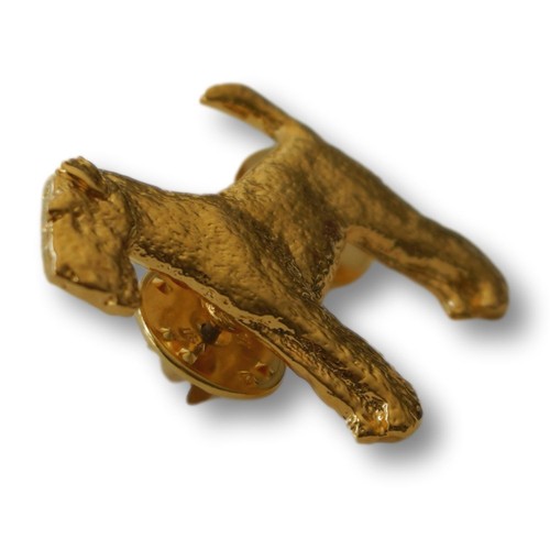 Pin Airedale - Chapado en oro 24K - Imagen 2 de 2