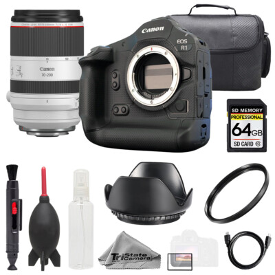 Canon EOS R1 + RF 70-200mm f/2.8L IS USM Lens +64GB+ UV Filter- Basic Kit