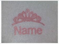 Image of FANCY CROWN Personalised Name Embroidered Hand Towel, Bath Towel or Bath Sheet