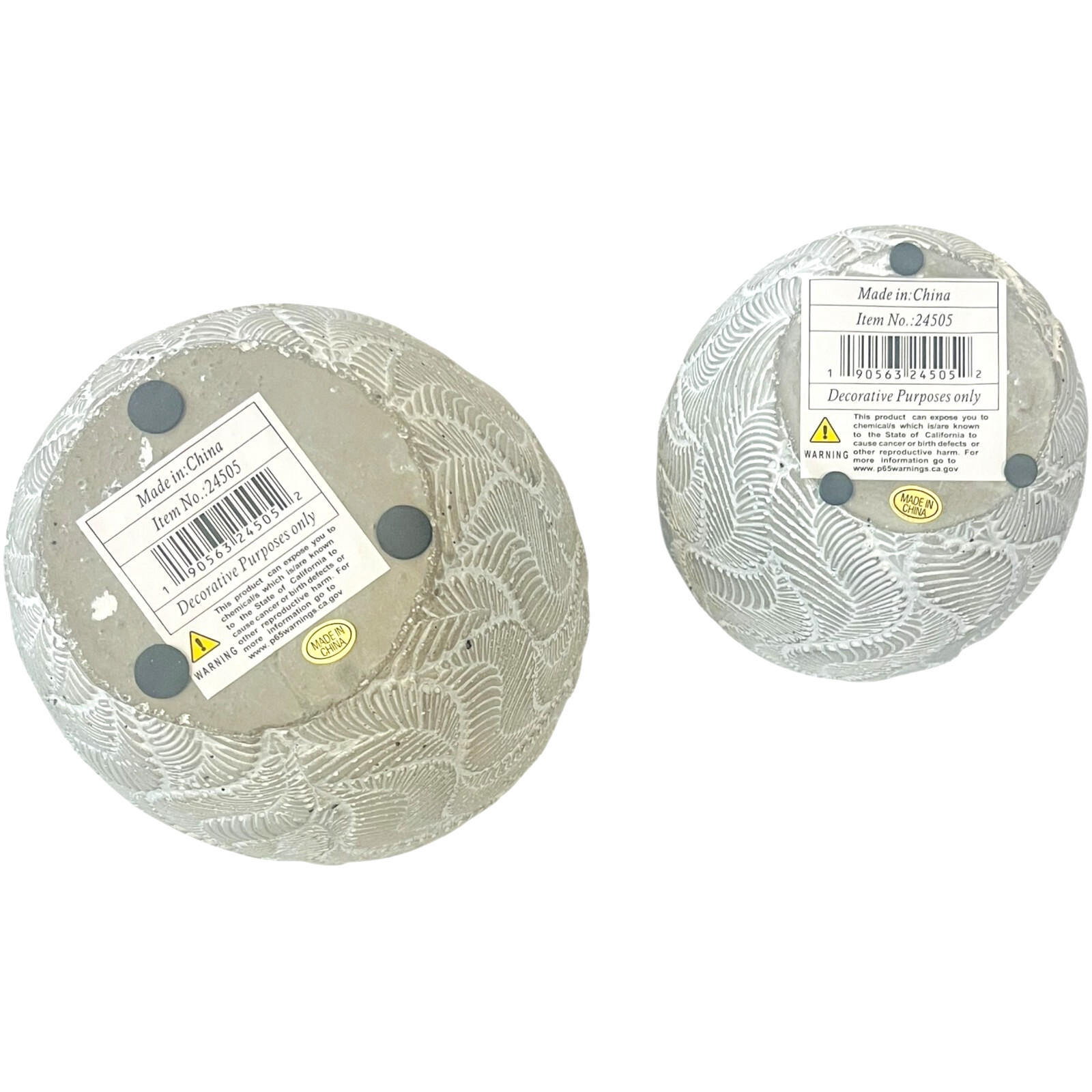 URBAN TRENDS COLLECTIONS Decorative Cement Round Pots - LOT of 2