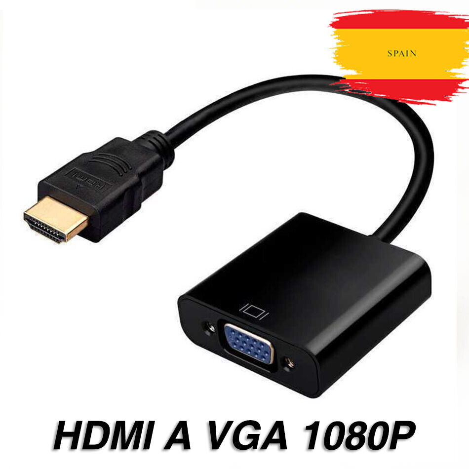 Conversor Cable Adaptador de HDMI Macho a VGA Hembra - HDMI to...