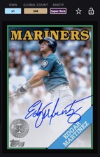Topps MLB Bunt DIGITAL 23 1988 Baseball Black Signature Edgar Martinez