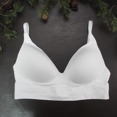 Maidenform Bra Size XL White Padded Wireless Adjustable Clasp Back