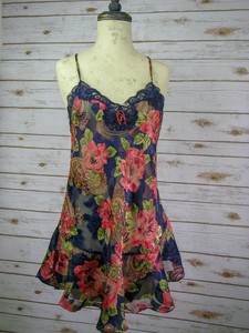 Victorias-Secret-Sexy-Black-Roses-Chemise-Nightie-Babydoll-Size-L