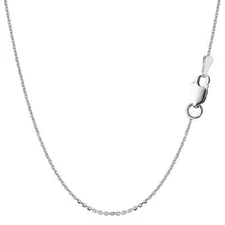 Sterling Silver Rhodium Plated Cable Chain Necklace, 1.1mm, 18"