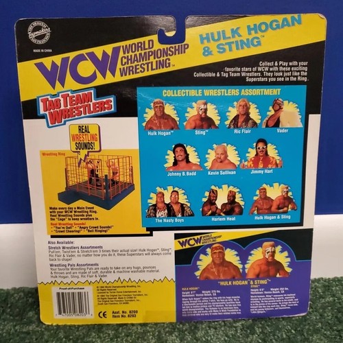 1994 WCW Tag Team Wrestlers Figure Hulk Hogan & Sting 2 Pack MOC SF Toymakers - Picture 2 of 8