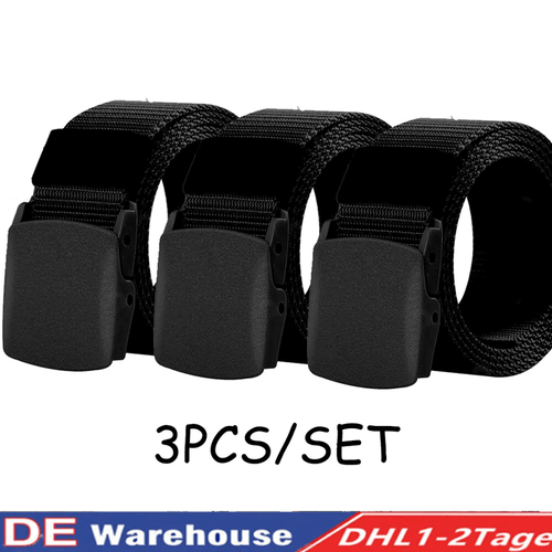 3x Taktischer Nylongürtel Arbeitsgürtel Militär Gürtel Herren Outdoor Schwarz DE - Bild 11 von 12