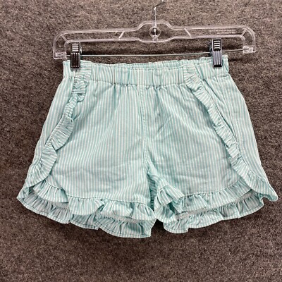 New Crewcuts Girls Women 6 Blue Striped Pull On Chino Flat Front Cotton Casual