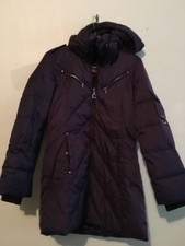 Zeroxpusur Size S Purple Hooded Puffer Coat Down Feather Women Jacket Winter