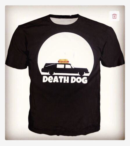 Death Dog Food Cart Hot Dog Hearse Black Tshirt Size XL - Picture 1 of 2