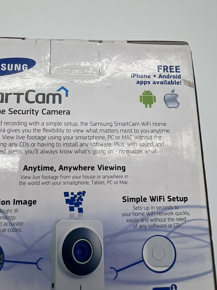 Monitor de cámara de seguridad para el hogar Samsung SNH-1011N SmartCam WiFi nuevo en caja | L303 Foto 4 de 4