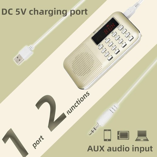 Retekess PR11 AM FM Radio Portable Rechargeable Transistor Radios Small with - Picture 4 of 9