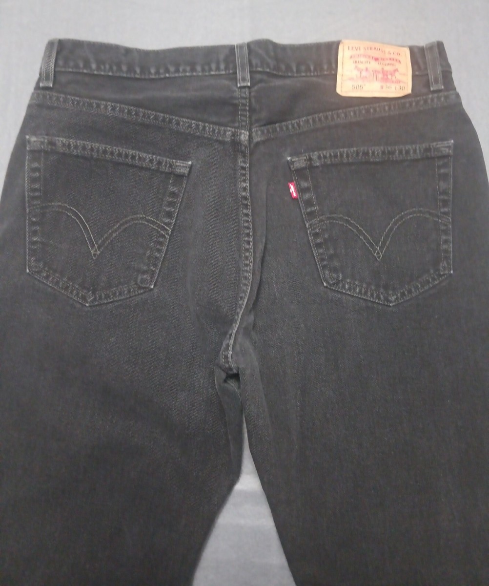 Levi's 505 Vintage 2004 Straight Leg Black Denim Size 36x30 Levi's 505 Vintage 2004 Straight Leg Black Denim Size 36x30