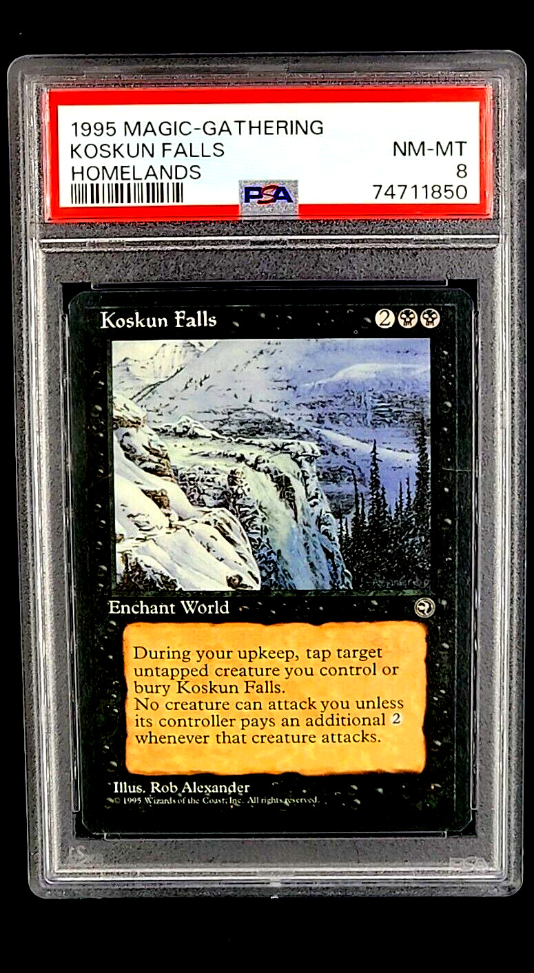 1995 Magic The Gathering Homelands Koskun Falls Rare PSA 8 Only 5 Graded Higher