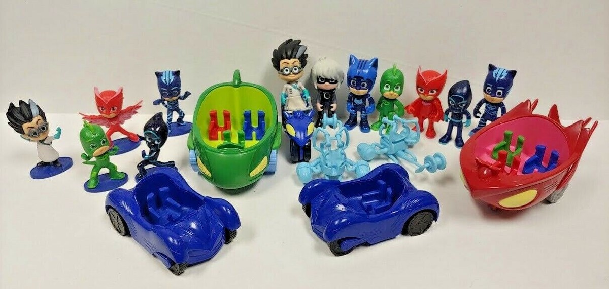 Lot of 18 PJ Masks P J Mask Figure Lot Show Toy Figures + Cars