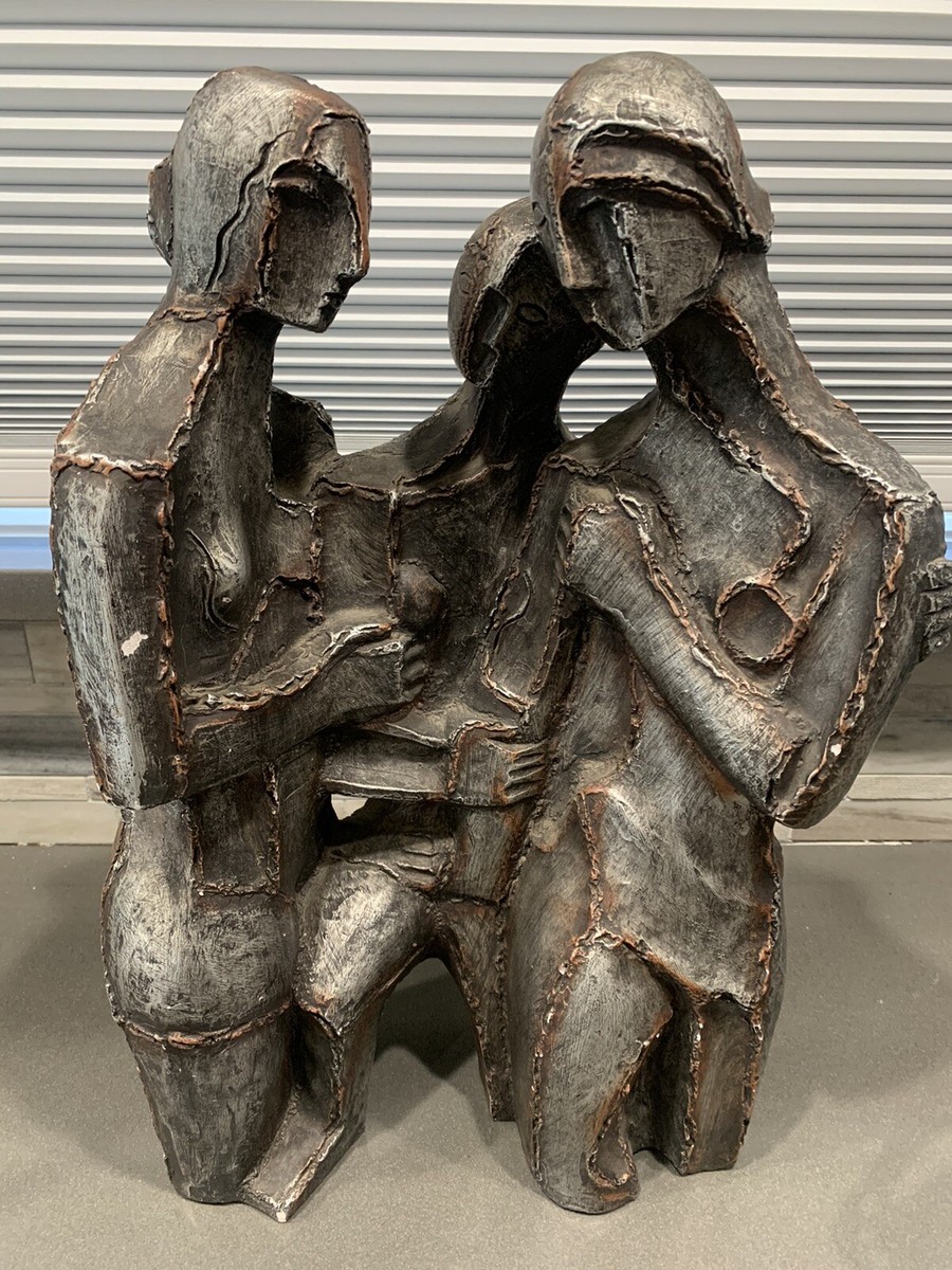 Vintage Austin Prod Three Sisters Brutalist Plaster Bronze Finish