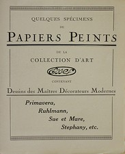 Folleto de papel tapiz Art Deco, Primavera Ruhlmann Sue&Mare, circa 1930