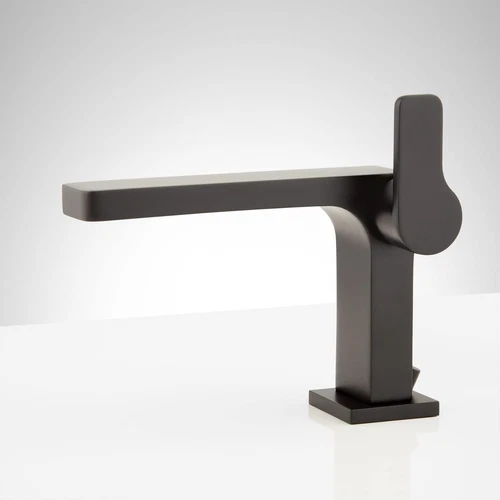 Signature Hardware Hibiscus Single Hole Bathroom Faucet with Pop-Up, Matte Black - Picture 1 of 3