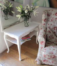 Original antiker Shabby - Beistelltisch - Landhausmöbel - weiß - Sofatisch -