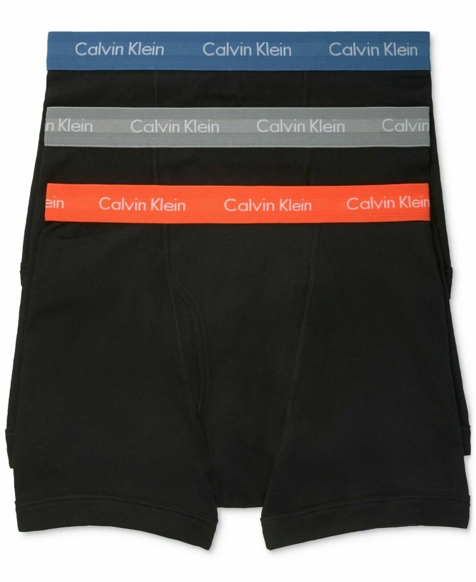 CALVIN KLEIN Mens Black 3 Pack Classic Fit 100 Cotton Boxer