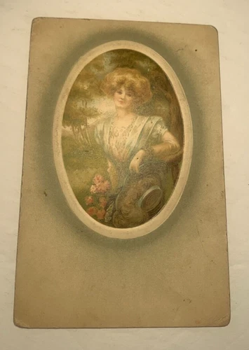 Vintage Postcard Gibson Girl Style Cameo Posted 1917 Divided Back