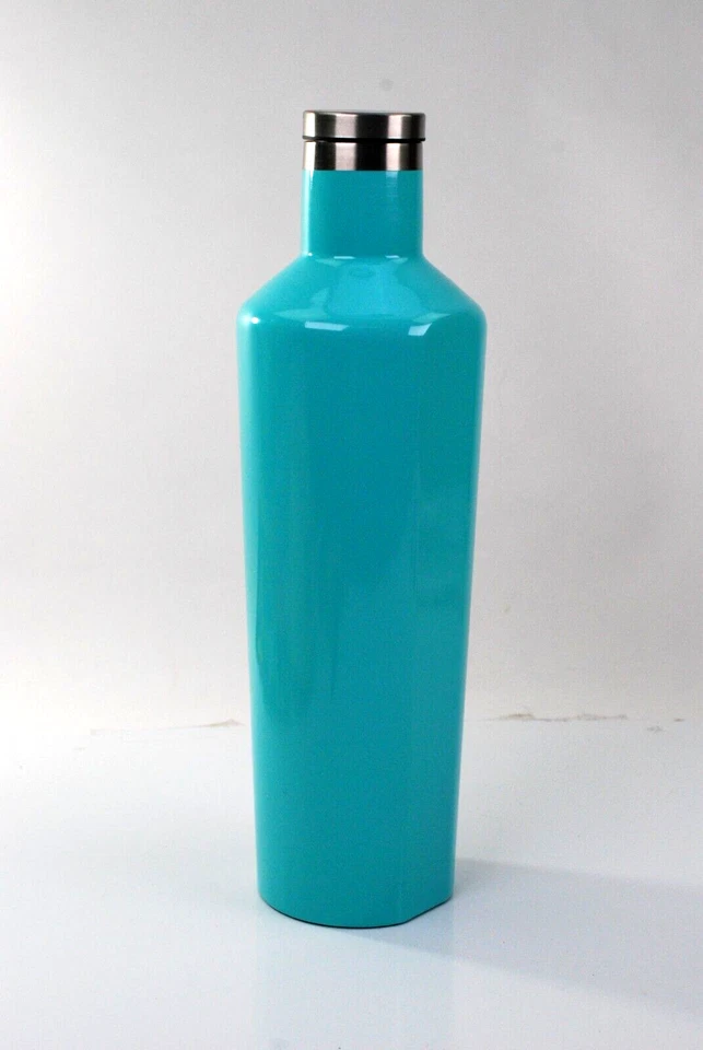 BOTELLA DE AGUA DE VINO CANTIMPLORA CORCHO 25 OZ TURQUESA NUEVA NUNCA USADA Foto 2 de 4