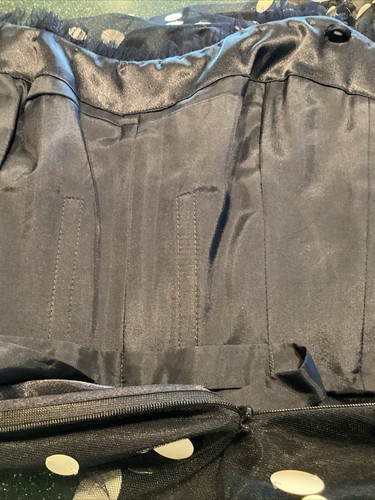 Badgley Mishka Strapless Party Dress Navy Polka Dot Embellished 4 EUC - Picture 7 of 9