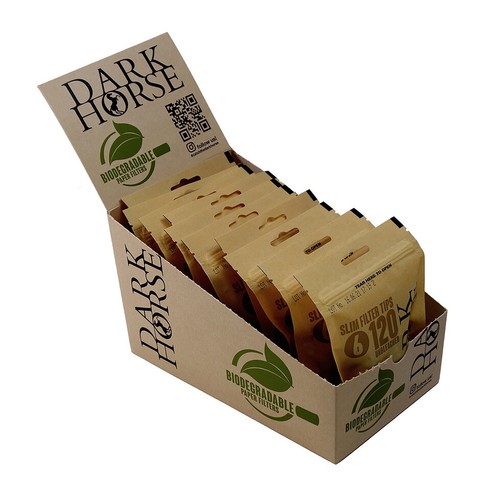 1 Box (10 Beutel) Dark Horse Slim Filter Unbleached, umweltfreundliche Filter - Bild 1 von 2