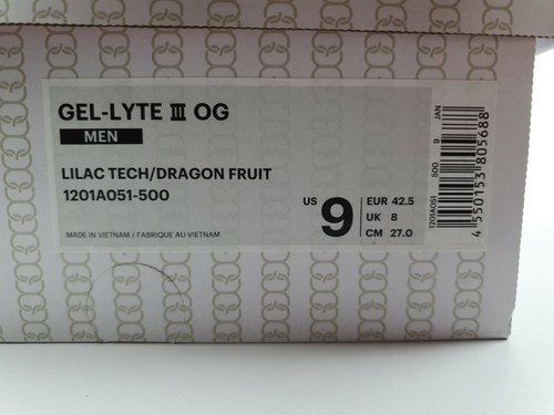 Asics Gel Lyte III 3 OG 30th Anniversary "Dragonfruit" Lilac New (US9)Limited V. - Picture 9 of 10
