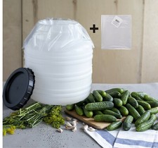 10L Gurkenfass+ 5 Folienbeutel, lebensmittelfass, Deckelfass, Gurkentopf, Fass