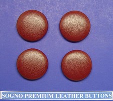 4 Made in USA 26mm, 1" Deep Chestnut genuine leather covered buttons for jackets