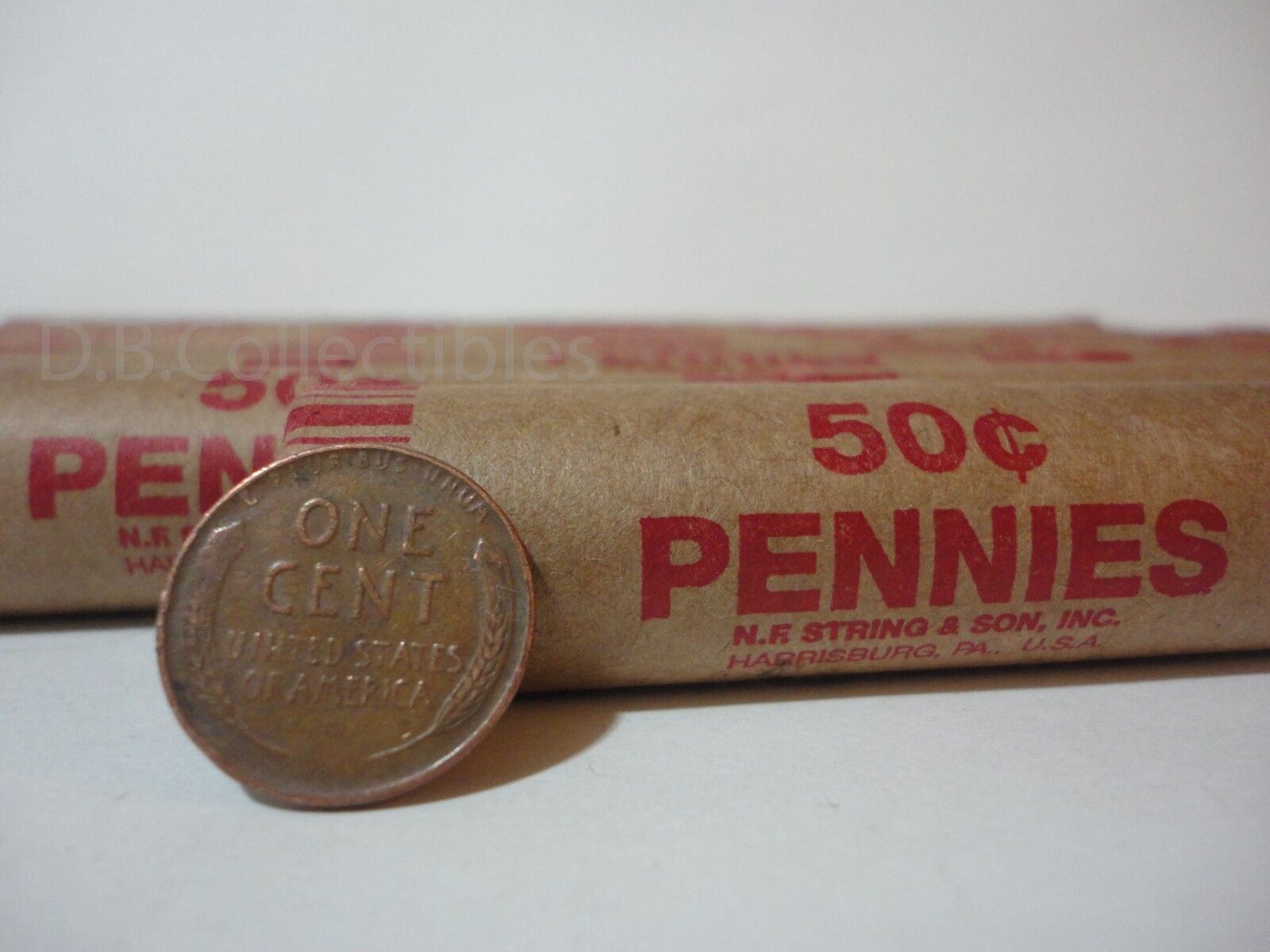 Roll of 1940-1958 Wheat Pennies - 50 Penny Cent Unopened Unsearched Coins