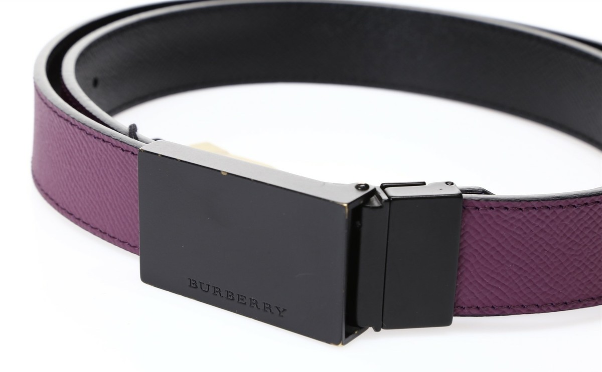 BURBERRY Women's Purple Leather Belt Sz 42 New! 135198