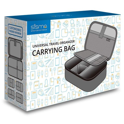 Small Tech Travel Organizer Carrying Bag for Cables Chargers Earbuds - Picture 2 of 9