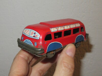 Bus Miniature Vintage C R CHARLES ROSSIGNOL - Tôle Lithographiée Années 1950 - État Original