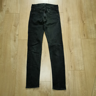 Edwin ED85 Jeans Herren W30 L32 Schwarz Slim Tapered Stretch Zip Japan Denim