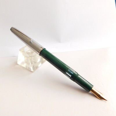 Rexpen 1748 TOZ Penkala Green/Silver Fountain Pen Gold Nib 14K