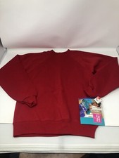 Vintage Hanes Her Way Crewneck Sweatshirt Girls Youth Large 14-16 Red Blank USA