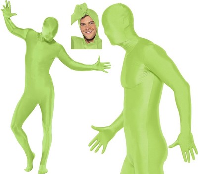 Second Skin Zentai Body Kostüm Outfit Grün Neu von Smiffys 