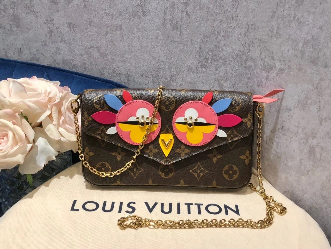 LOUIS VUITTON OWL BIRD FELICIE POCHETTE MONOGRAM PINK LINING WOC