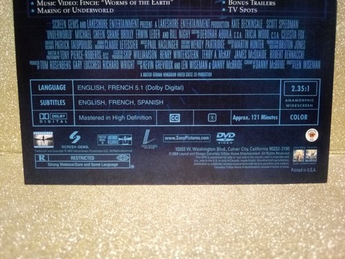 (1-899) "UNDERWORLD" DVD / PRE-WATCHED / WIDESCREEN / 2003 / ACTION THRILLER / R - Picture 8 of 11