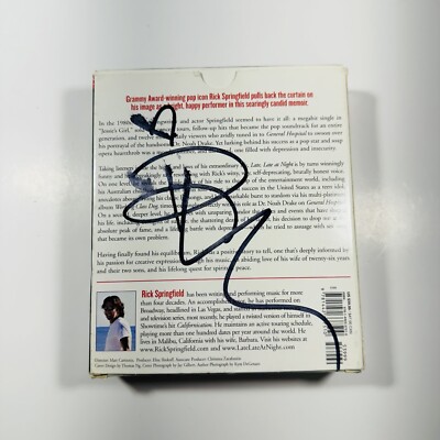 Late, Late at Night by Rick Springfield Compact Disc Unabridged edition SIGNED!!