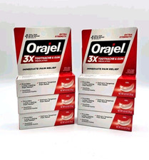6 Pack Orajel 3x toothache gum medicated Immediate Relief 0.25oz ea EXP 7/26