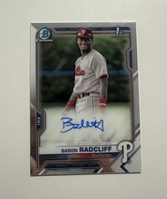 2021 Bowman 1st Chrome #CPA-BRA Baron Radcliff RC Rookie Phillies Auto