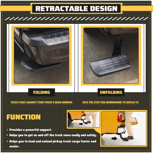 Retractable One Step 75328-01A Rear Bed Step Retractable Bumper Step for Ford F150 2021 2022 ...