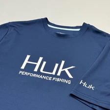 Huk Performance Fishing Shirt Mens Large Short Sleeve Athletic Polyester